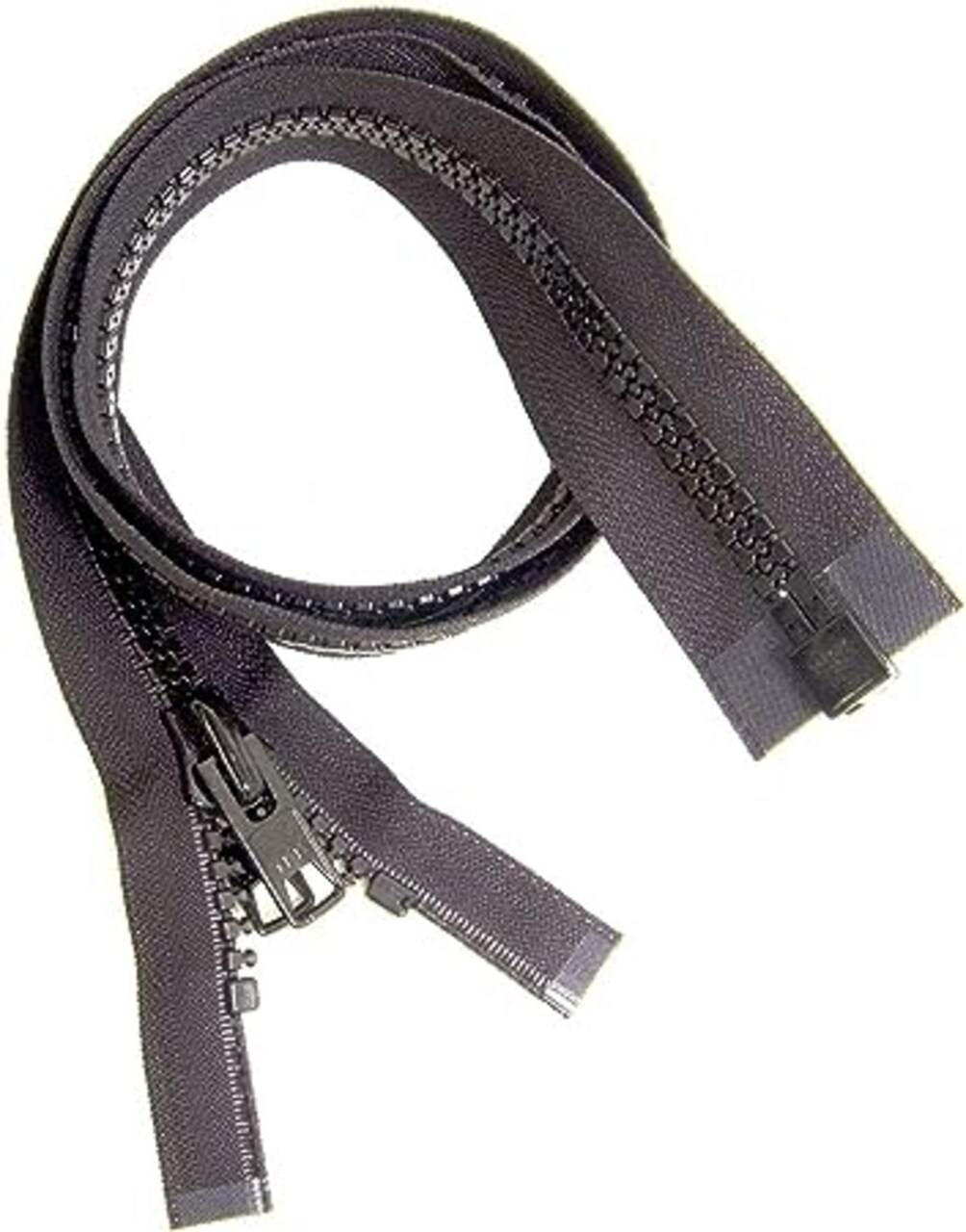 #10 Heavy Duty Marine Grade YKK Separating Zipper - Metal Tab Slider - Color Black - Choose Your Length - Made in The United States (1 Zipper Per Pack) (96" Inches)